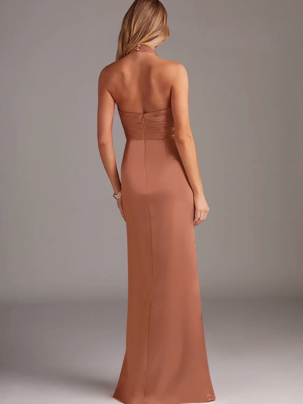 Brand New with Tags! Azazie Jemma dress in Bronzer color.  Perfect for fall! - Picture 4 of 4